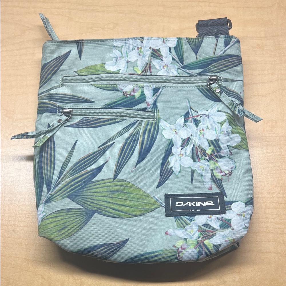 Dakine Green and White Floral Crossbody Bag